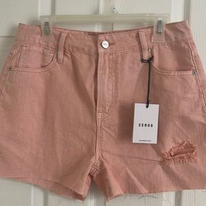 Coral cut off shorts! Super cute
